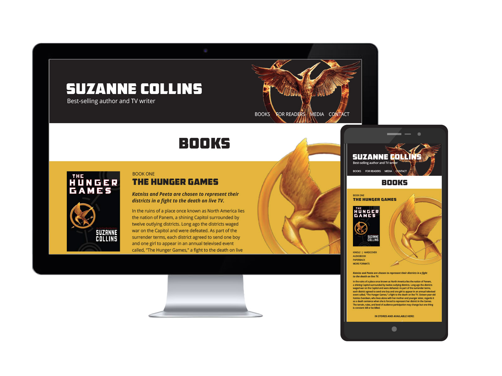 After author website UX/UI design home