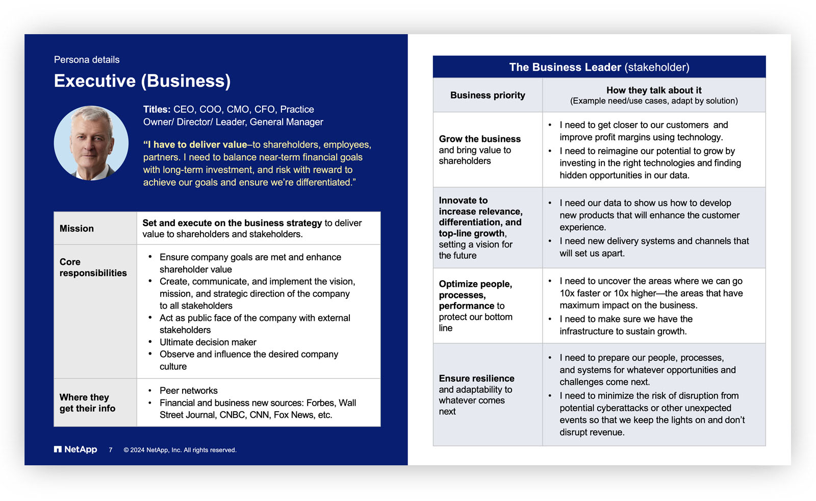 tech firm personas deck