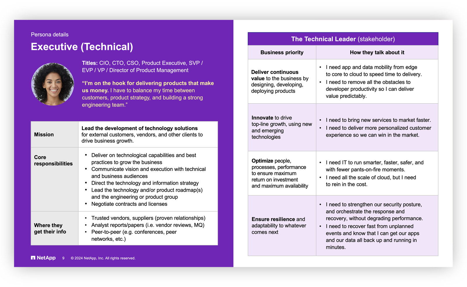 tech firm personas deck